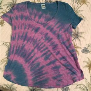 Victoria Secret PINK tie dye v neck t shirt
